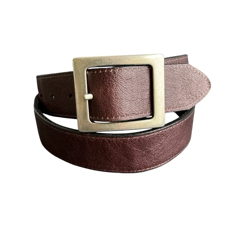 Red Wing Reversible Belt Black‎ Brown Leather Unisex Dress Belt Silver Buckle 36